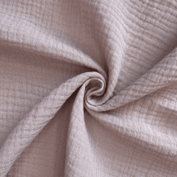 Ткань Муслин Жатый, цвет Пыльно-Розовый (на отрез)  в Комсомольске-на-Амуре