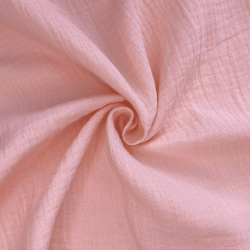 Ткань Муслин Жатый, цвет Нежно-Розовый (на отрез)  в Комсомольске-на-Амуре