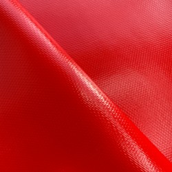 Ткань ПВХ 600 гр/м2 плотная, Красный (Ширина 150см), на отрез  в Комсомольске-на-Амуре
