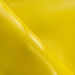 Ткань ПВХ 600 гр/м2 плотная, Жёлтый (Ширина 150см), на отрез  в Комсомольске-на-Амуре