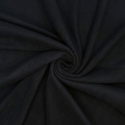 Ткань Флис Односторонний 130 гр/м2, цвет Черный (на отрез)  в Комсомольске-на-Амуре