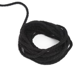 Шнур для одежды тип 2, цвет Чёрный (плетено-вязаный/полиэфир)  в Комсомольске-на-Амуре